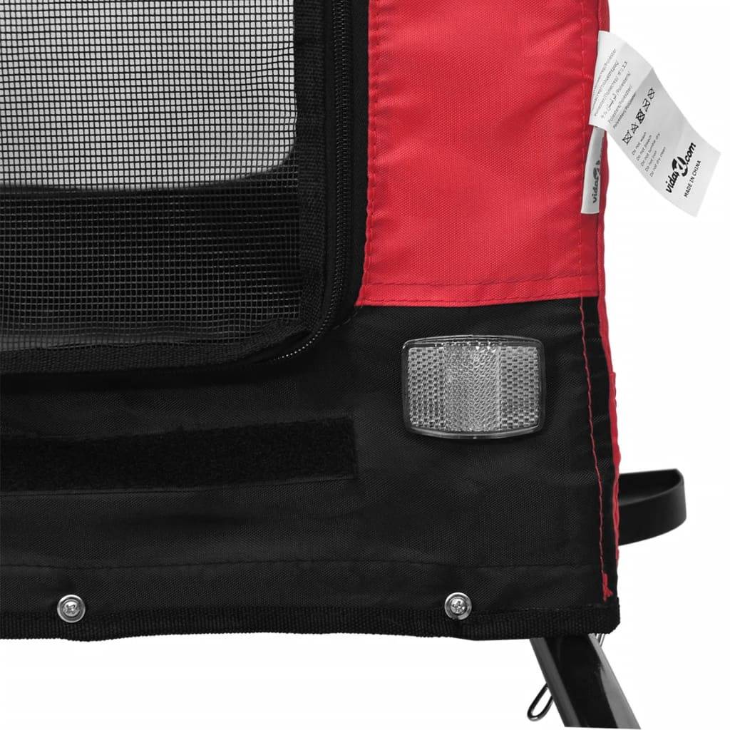 Remorque de vélo pour animaux tissu Oxford et fer rouge et noir 133 x 69 x 73.5 cm - PANGIVO - Image 9
