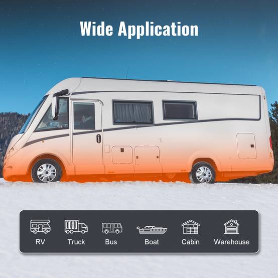 VEVOR Chauffage diesel 2kW 12/24V, 0.12-0.26 L/h, réglable 8-36°C, contrôle intelligent LCD, réservoir 10L. - Image 6