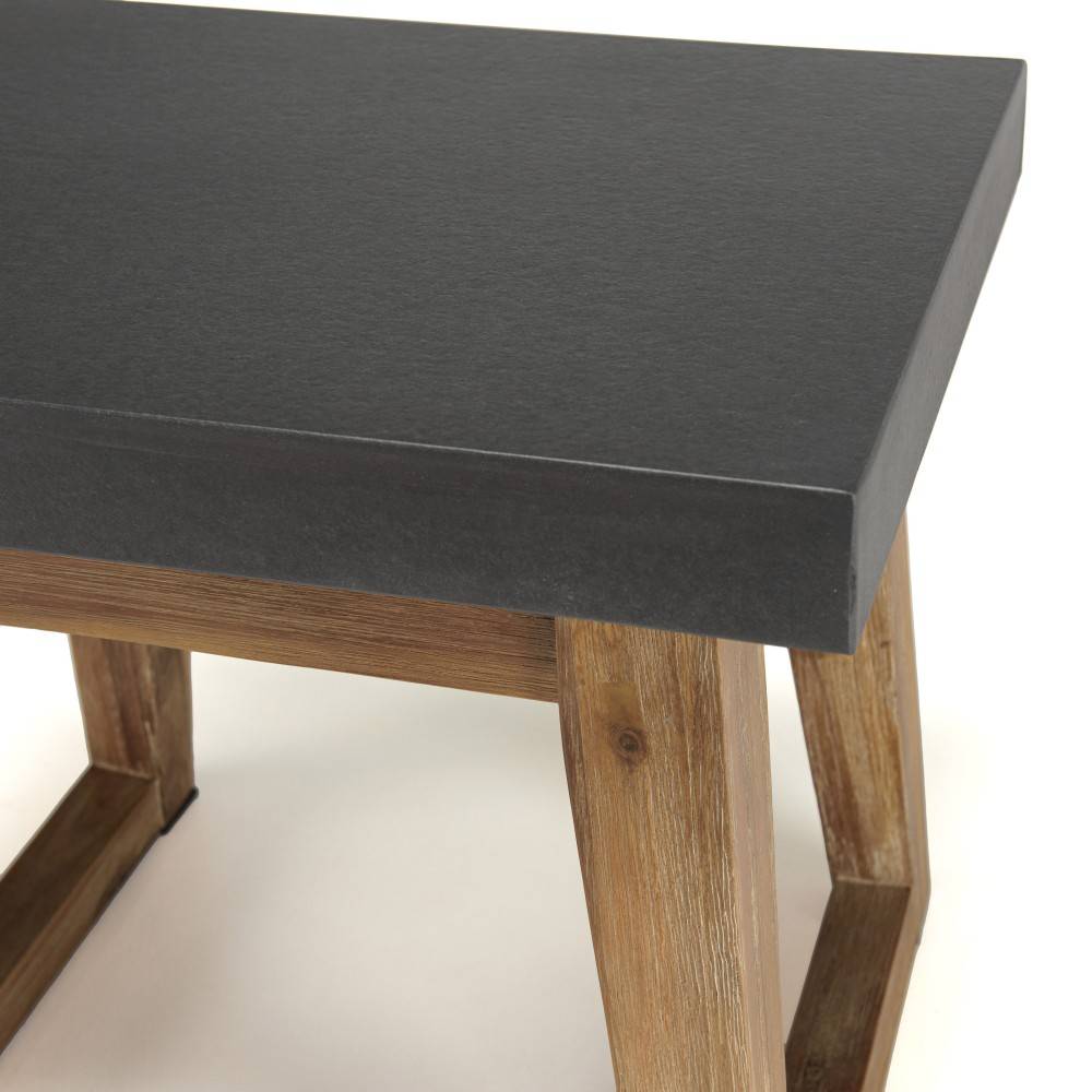 Macabane - HECTOR - Table d'appoint rect. 50x40cm effet béton foncé pieds trapèze - Imagen 5
