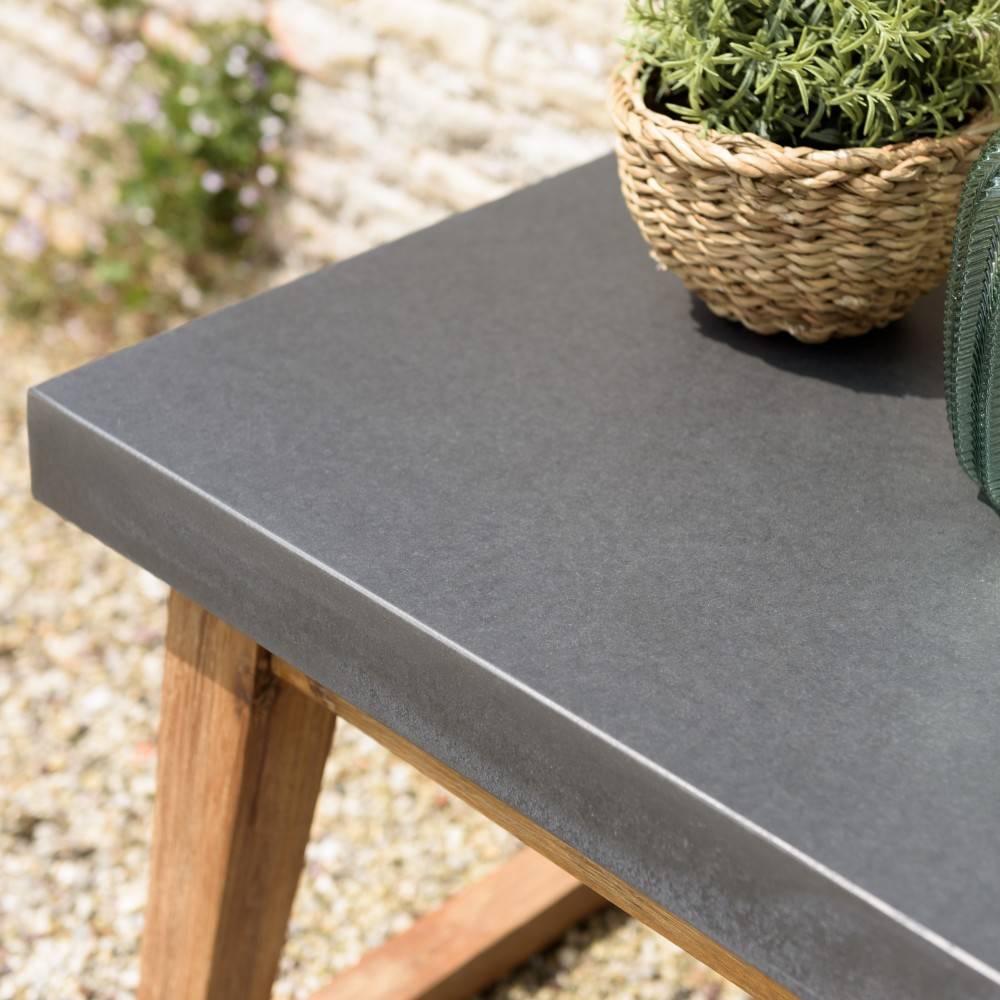 Macabane - HECTOR - Table d'appoint rect. 50x40cm effet béton foncé pieds trapèze - Imagen 3