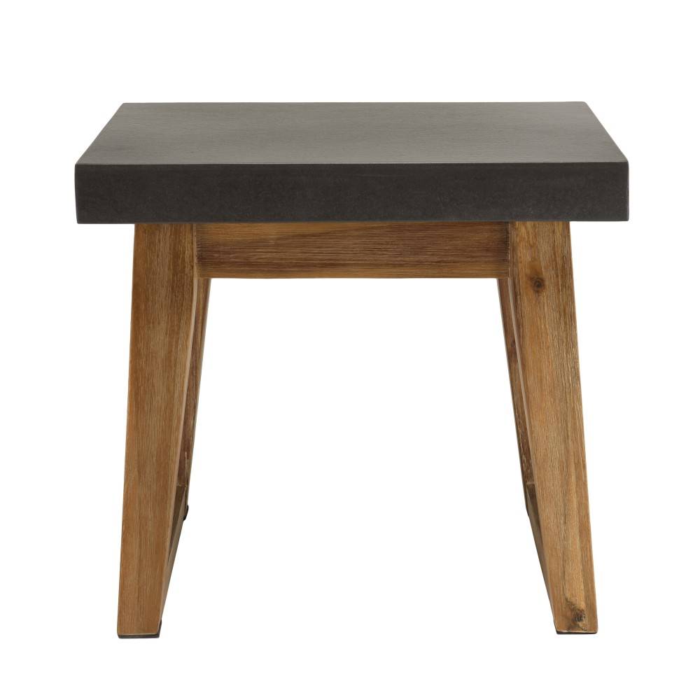 Macabane - HECTOR - Table d'appoint rect. 50x40cm effet béton foncé pieds trapèze - Imagen 4