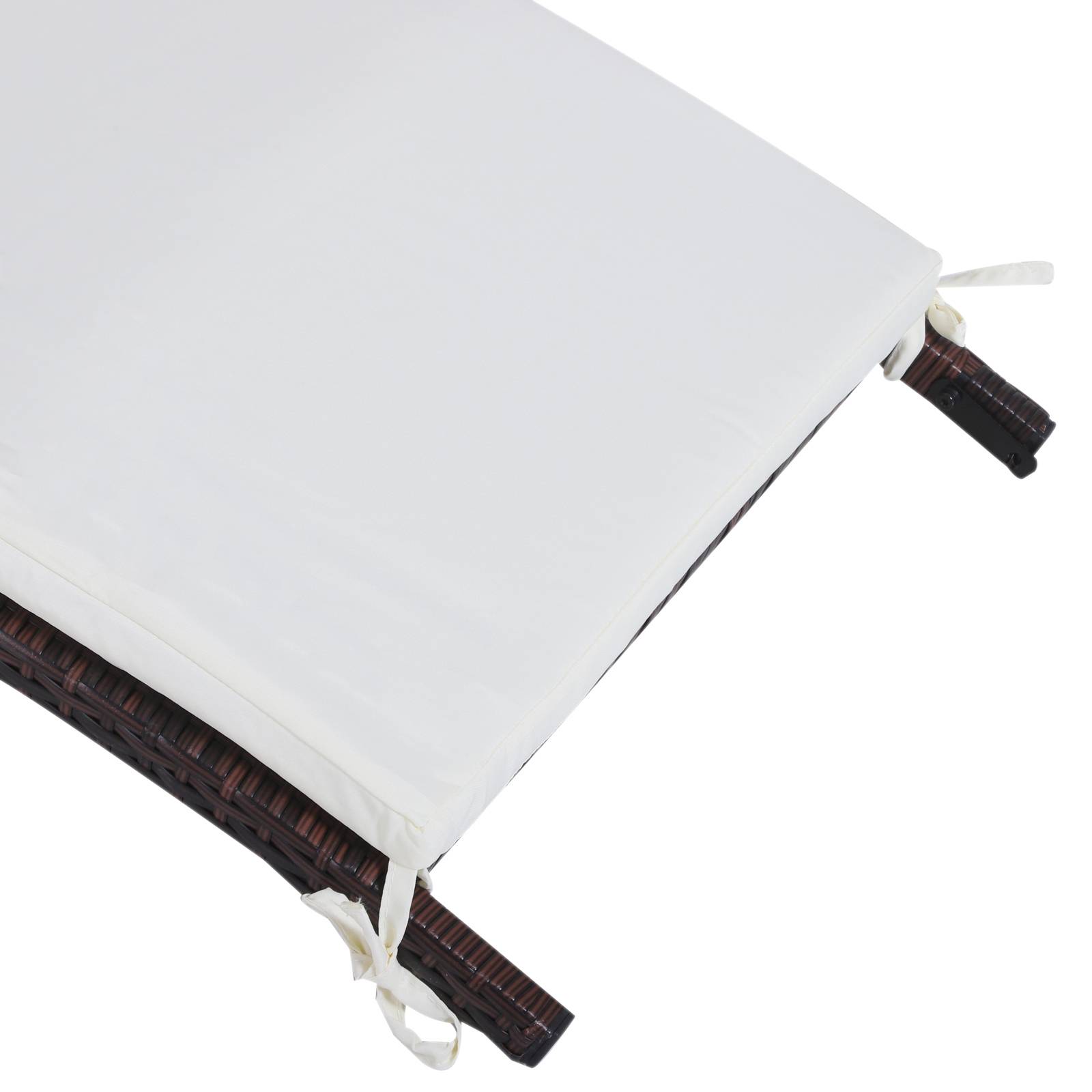 Outsunny - Lot de 2 transats bains de soleil pliables grand confort : matelas, têtière + table basse résine tressée chocolat - Outsunny - Imagen 6