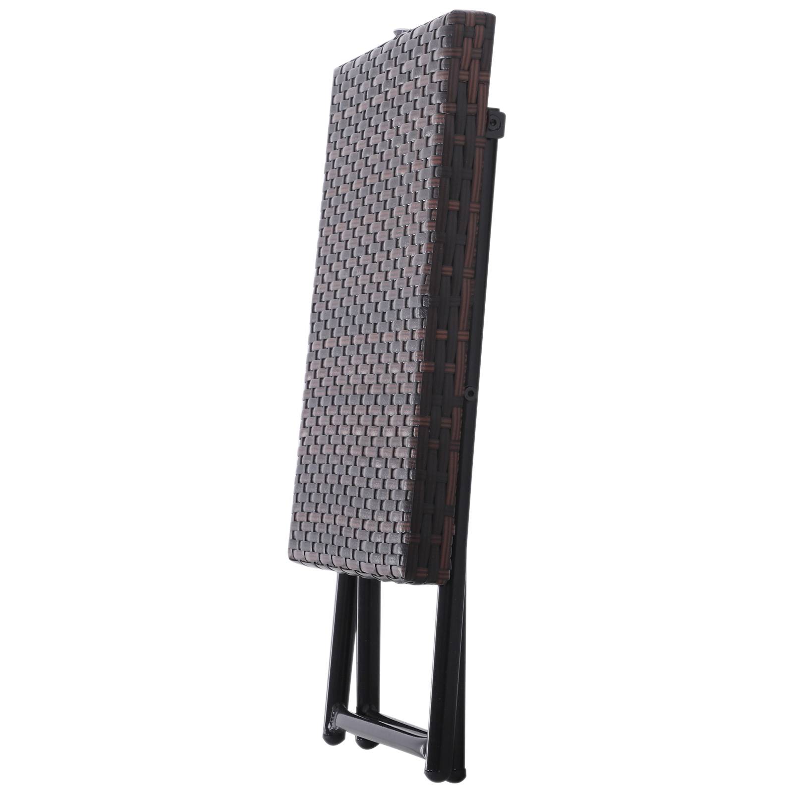 Outsunny - Lot de 2 transats bains de soleil pliables grand confort : matelas, têtière + table basse résine tressée chocolat - Outsunny - Imagen 9