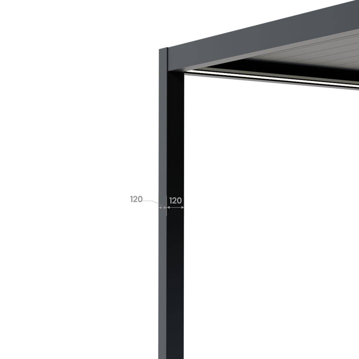 Direct Abris - Pergola Bioclimatique Autoportée Motorisée 12m² 3x4m Gris Anthracite STELLAR - Eclairage Intégré - Image 8