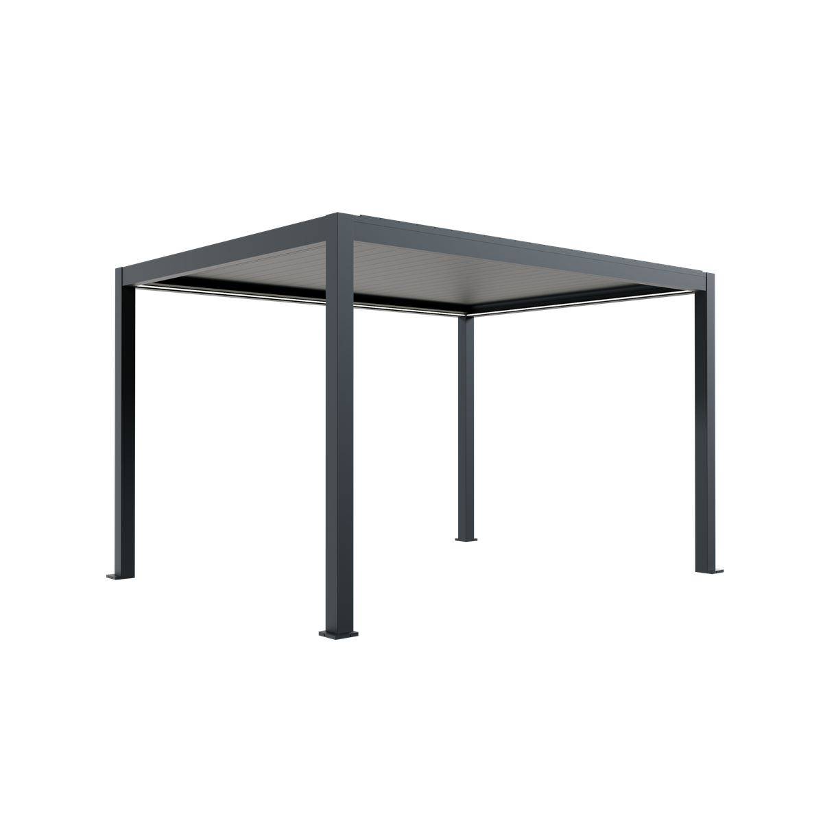 Direct Abris - Pergola Bioclimatique Autoportée Motorisée 12m² 3x4m Gris Anthracite STELLAR - Eclairage Intégré - Image 3