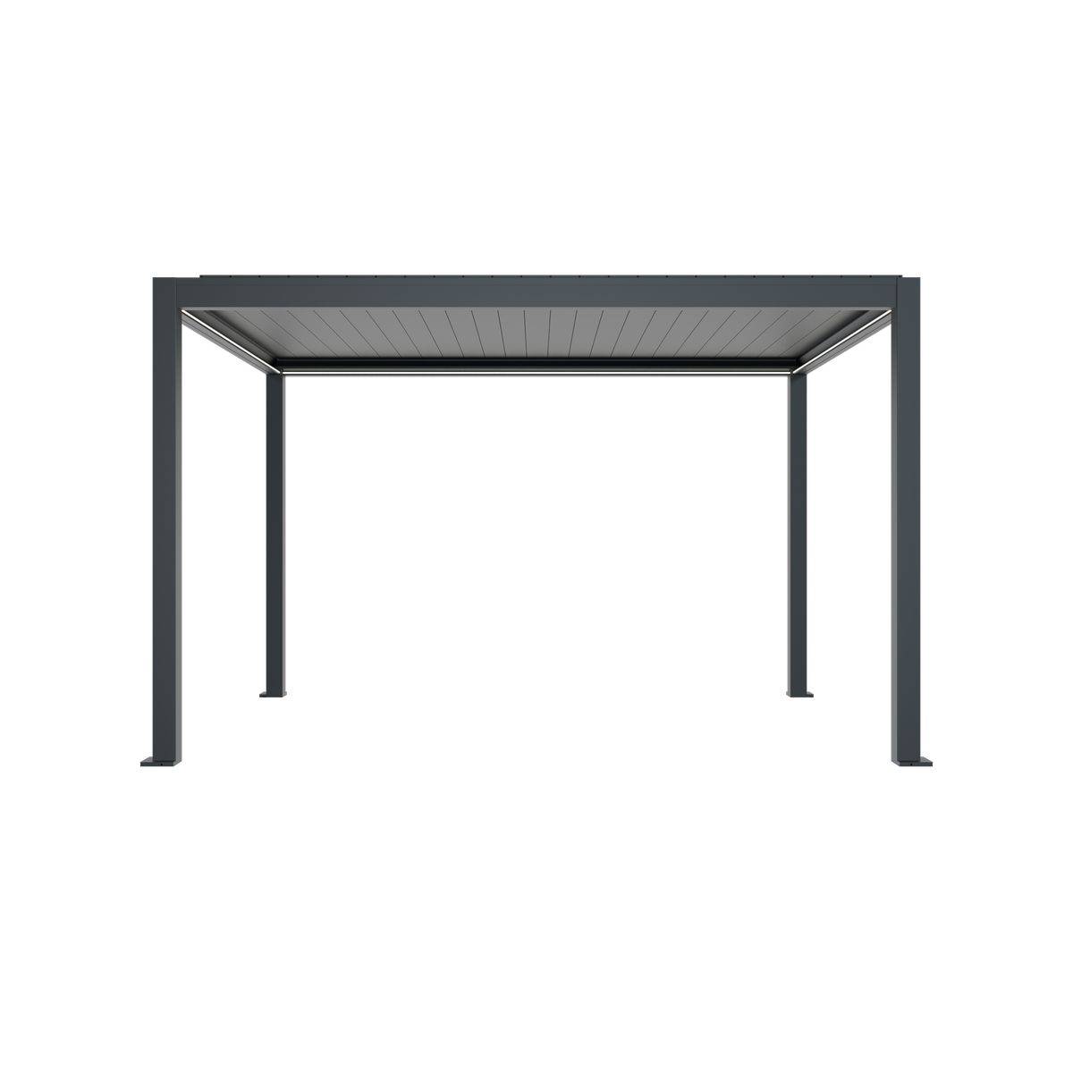 Direct Abris - Pergola Bioclimatique Autoportée Motorisée 12m² 3x4m Gris Anthracite STELLAR - Eclairage Intégré - Image 4