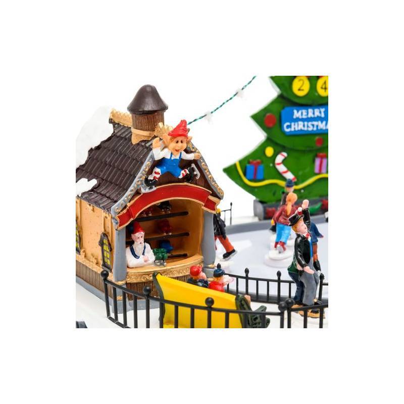 Lotti - Village de noël lumineux Lac Gelé avec Patineurs en Mouvement Jeux de Lumière H22cm Musique Lotti - Imagen 4