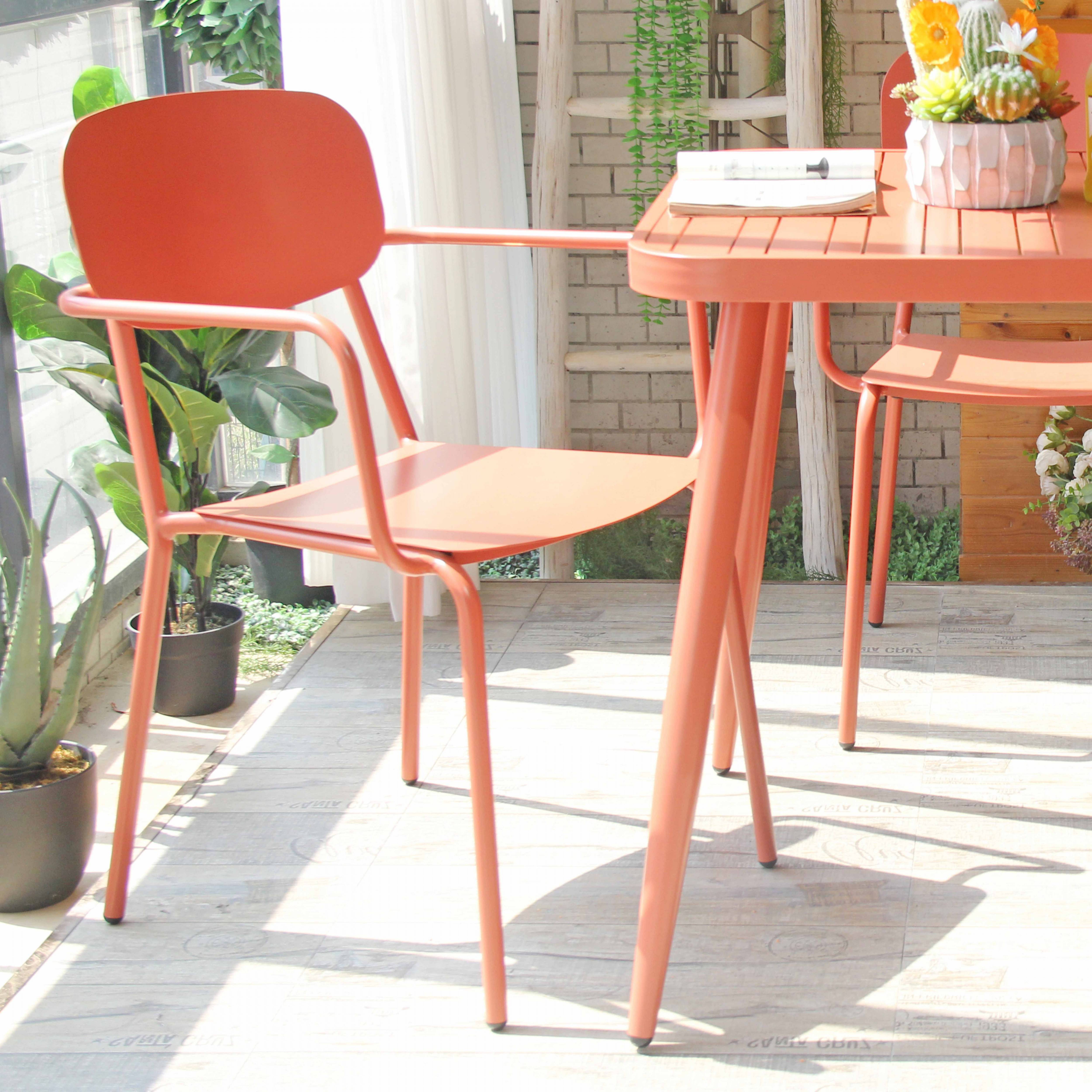 Oviala - Fauteuil de jardin en aluminium terracotta Liverpool - Oviala - Imagen 6