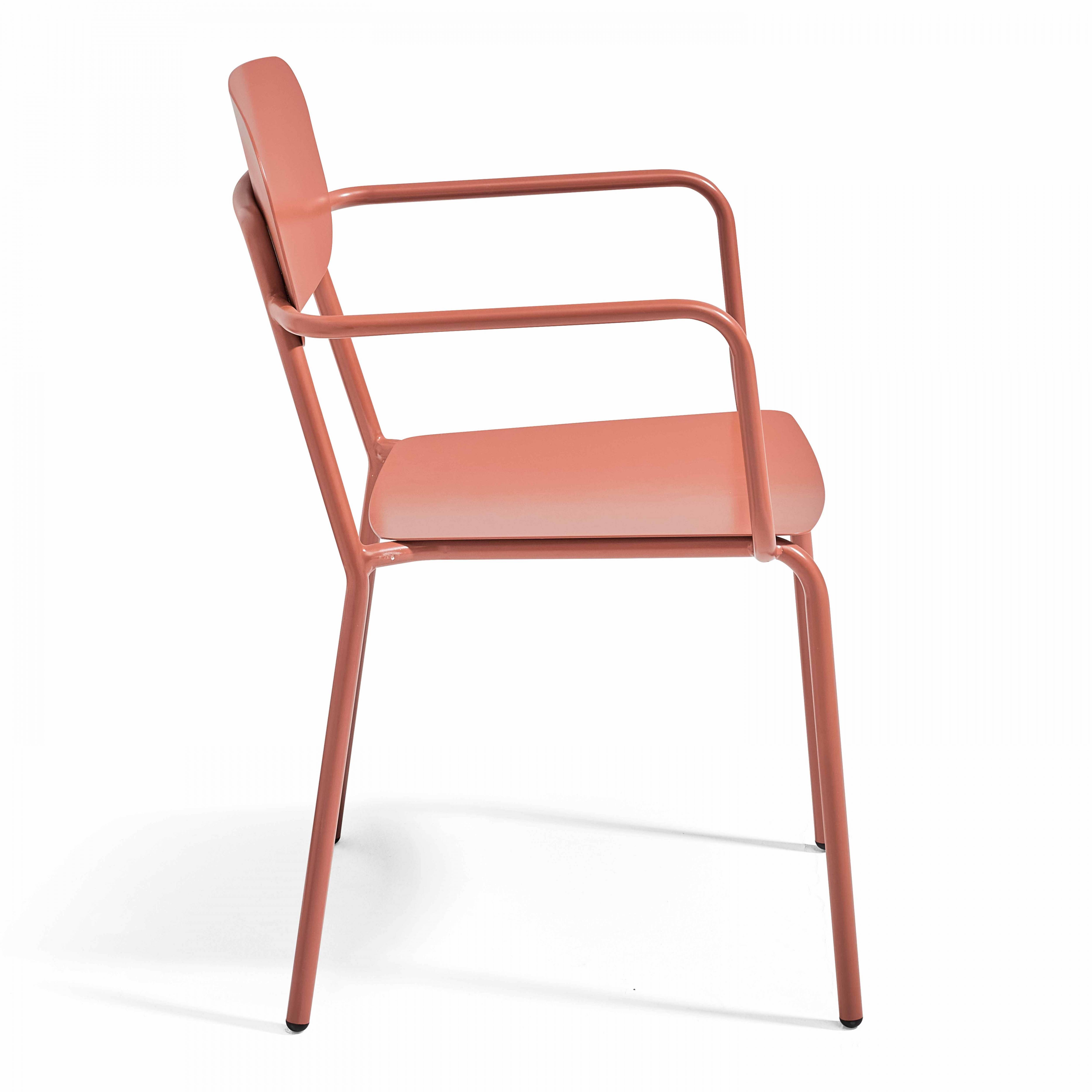 Oviala - Fauteuil de jardin en aluminium terracotta Liverpool - Oviala - Imagen 3