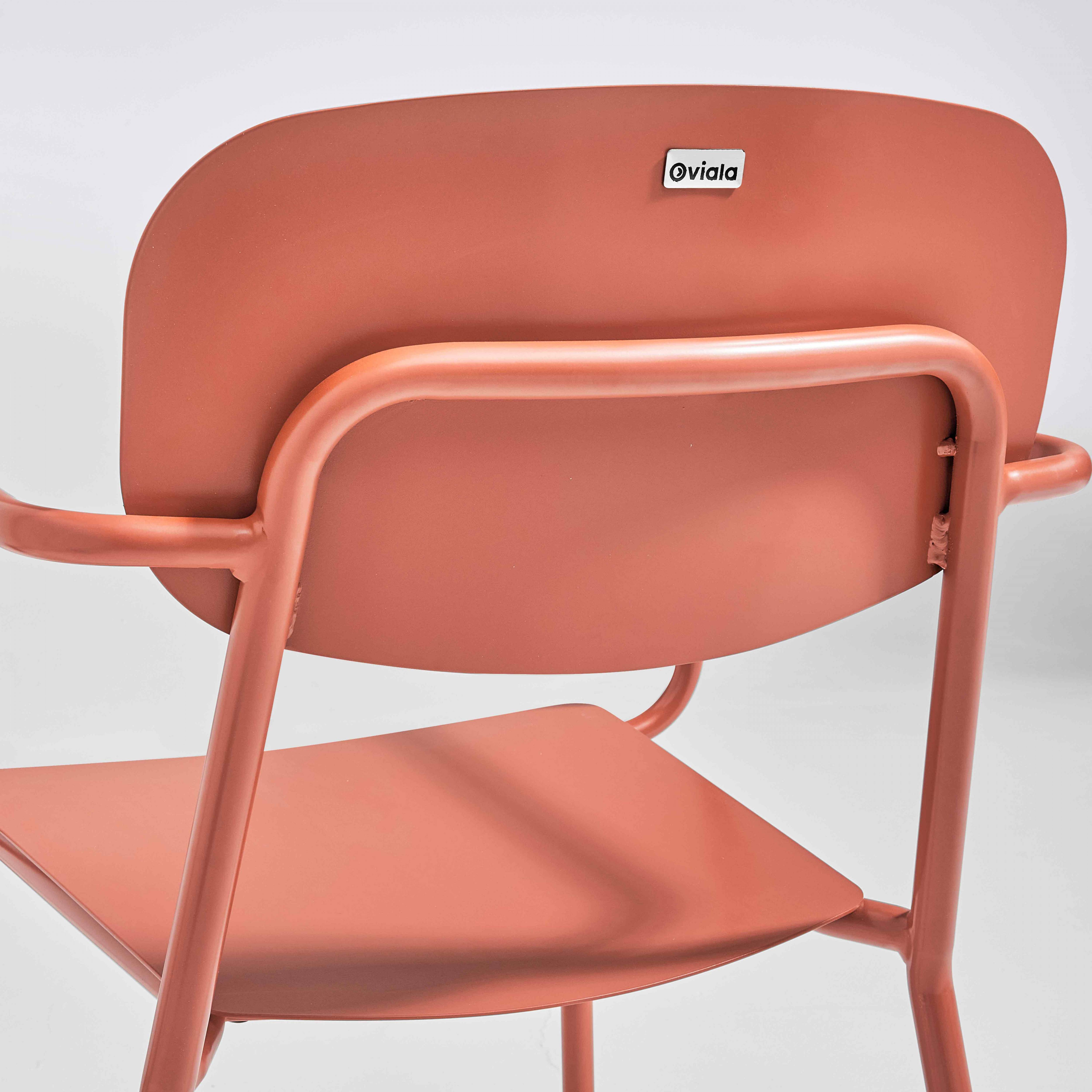 Oviala - Fauteuil de jardin en aluminium terracotta Liverpool - Oviala - Imagen 4