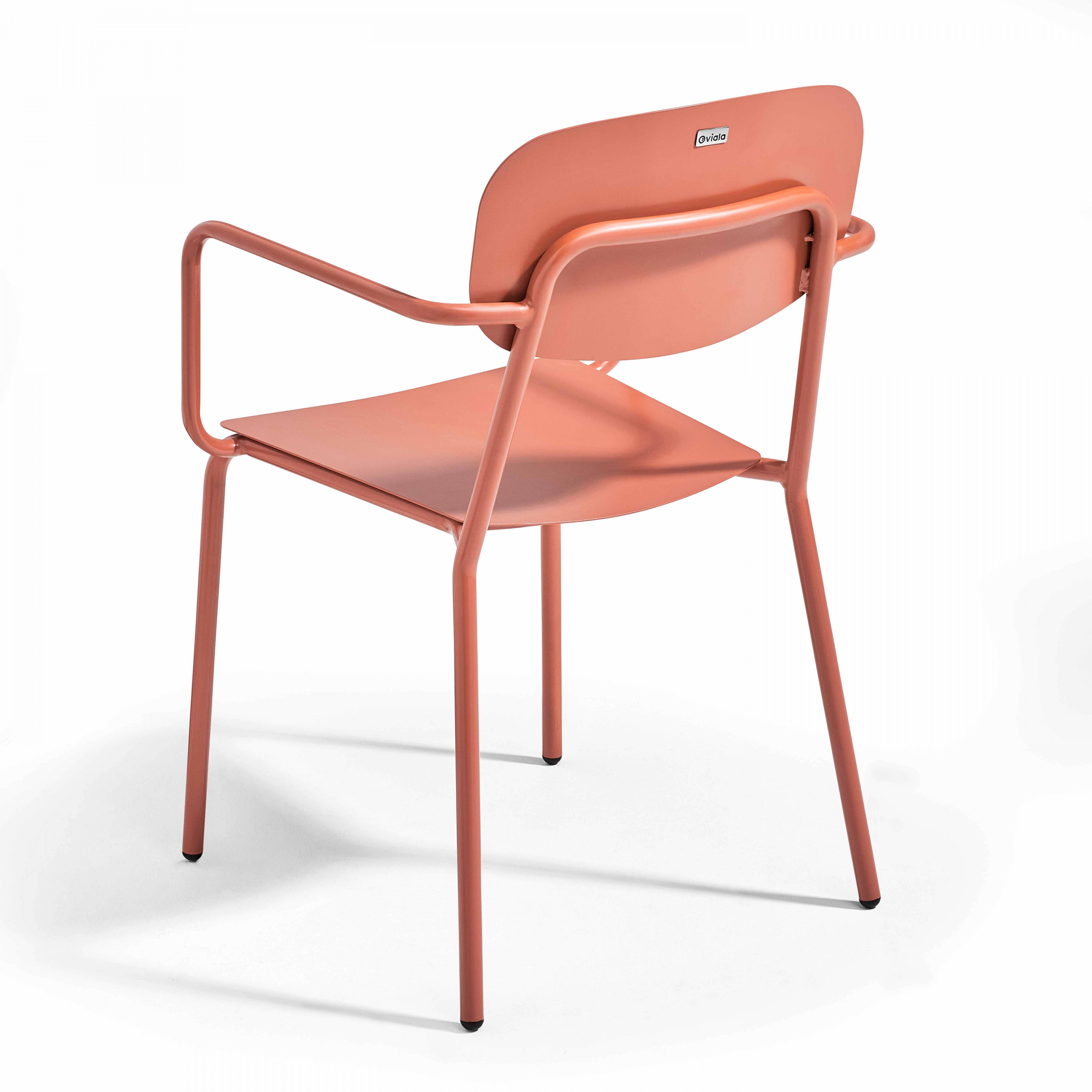 Oviala - Fauteuil de jardin en aluminium terracotta Liverpool - Oviala - Imagen 2