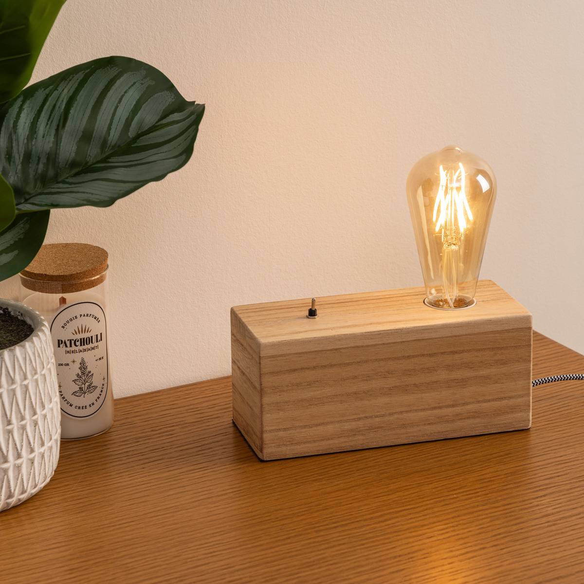 Entrepotbrico - Lampe socle "Tibu" beige H9cm - Atmosphera Créateur d'intérieur