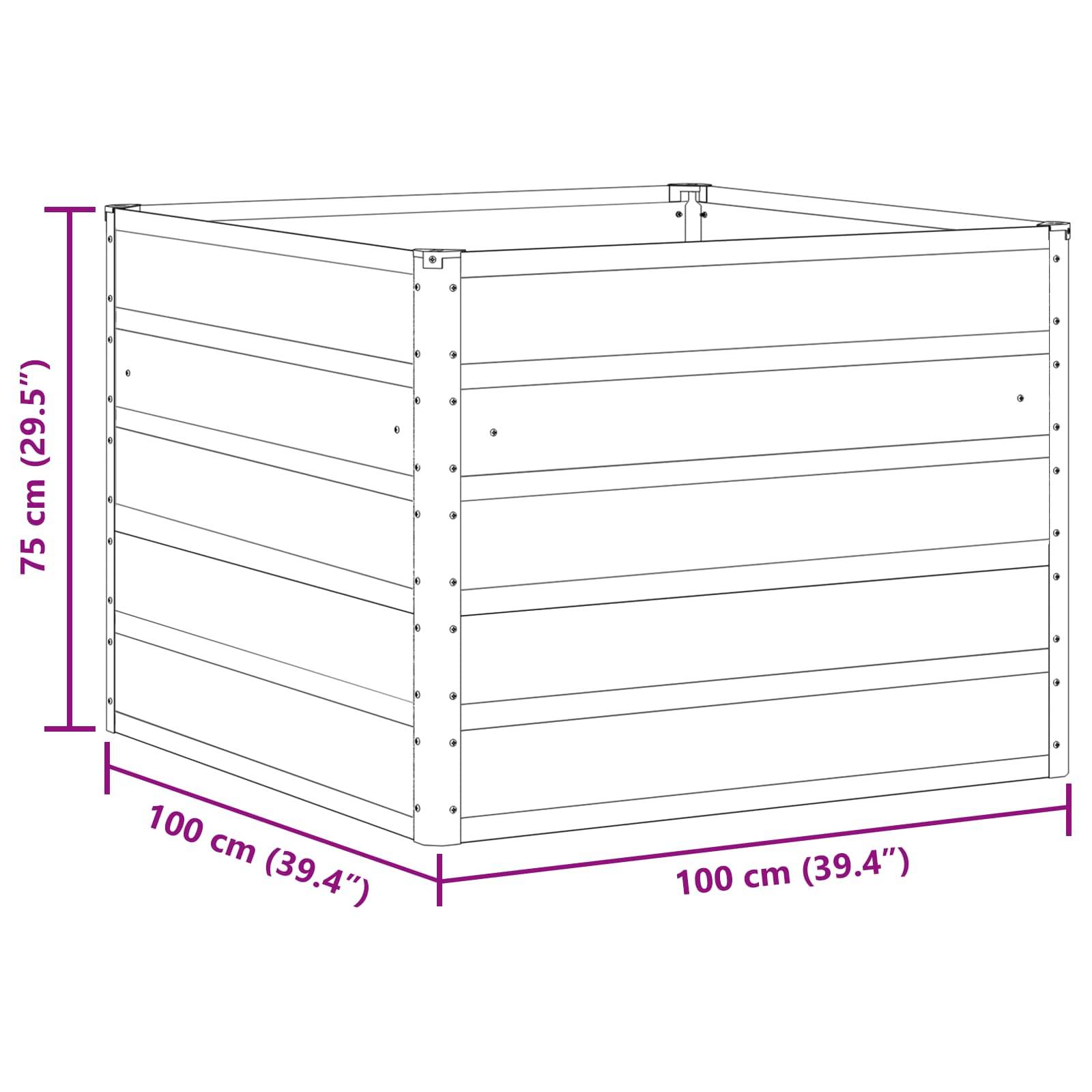 Jardinière acier anthracite 100 x 100 x 75 cm - PANGIVO - Image 7