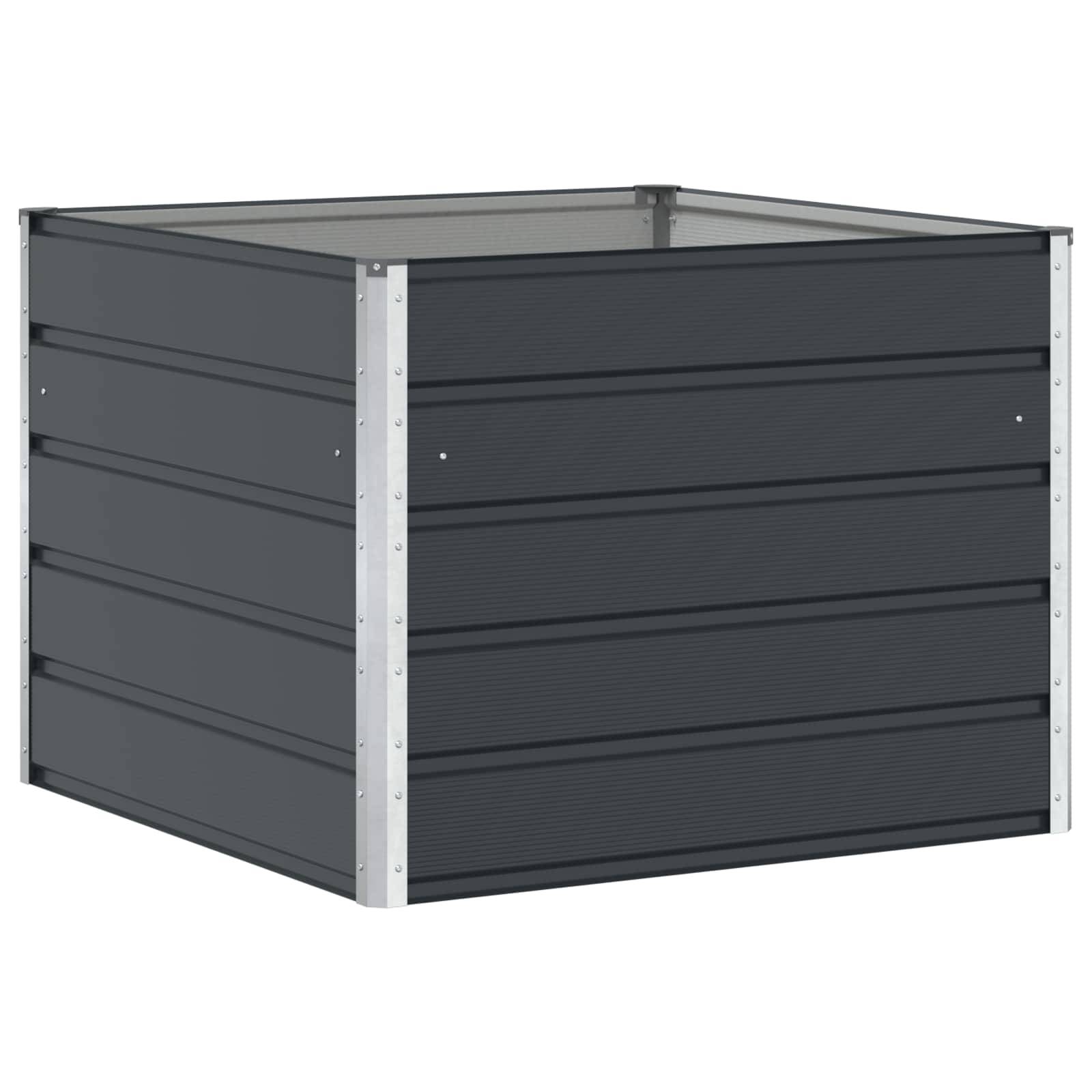 Jardinière acier anthracite 100 x 100 x 75 cm - PANGIVO - Image 2
