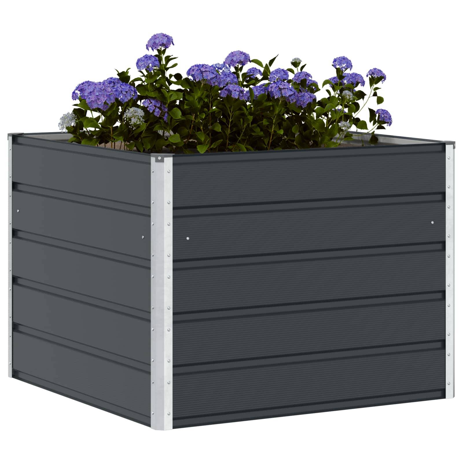 Jardinière acier anthracite 100 x 100 x 75 cm - PANGIVO - Image 3
