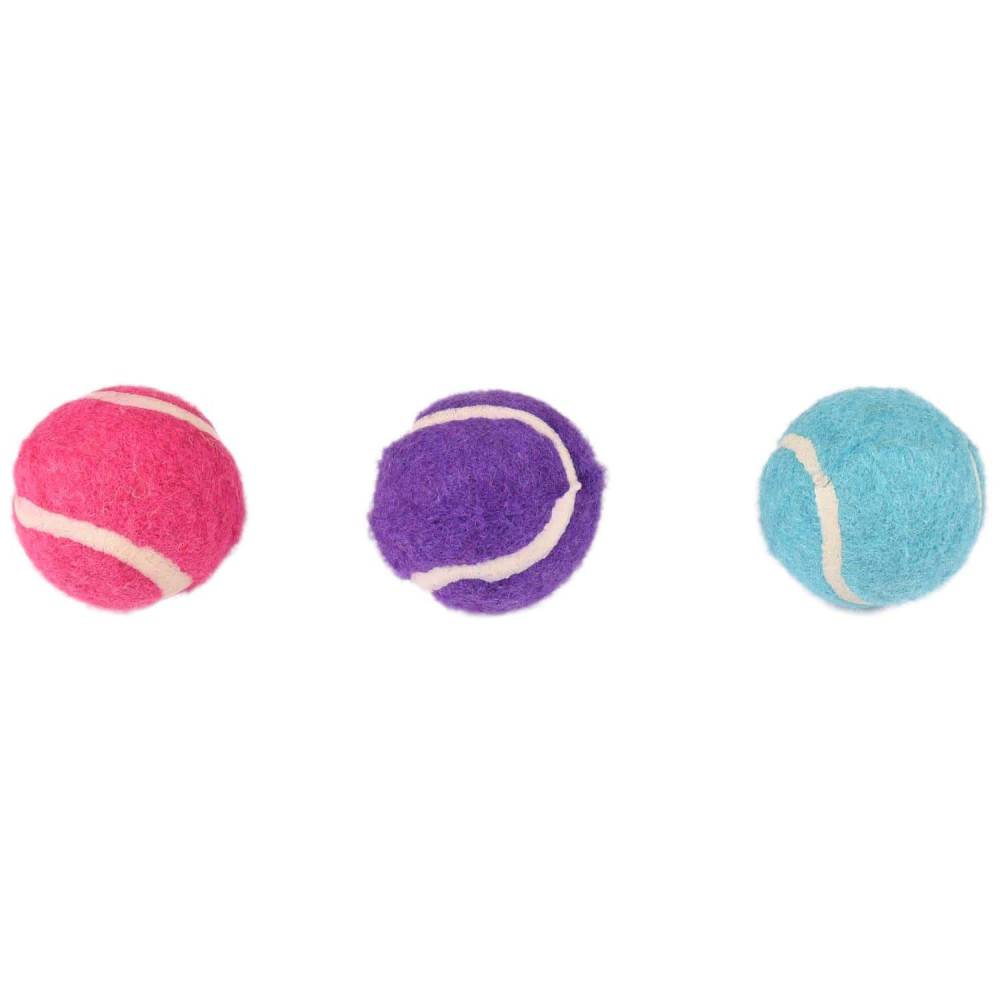 Jouet pour chat, 3 balles (forme de tennis) multicolore ø 4 cm + clochette - Imagen 5