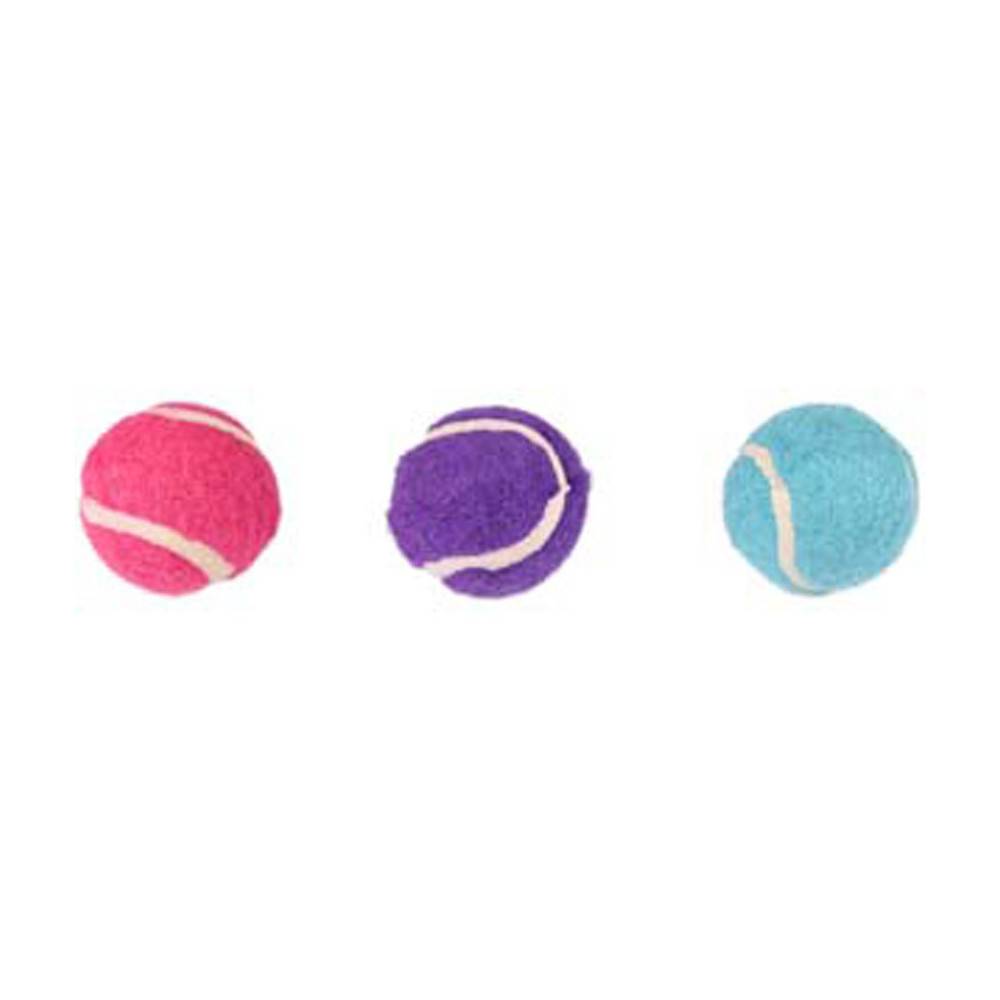 Jouet pour chat, 3 balles (forme de tennis) multicolore ø 4 cm + clochette - Imagen 3