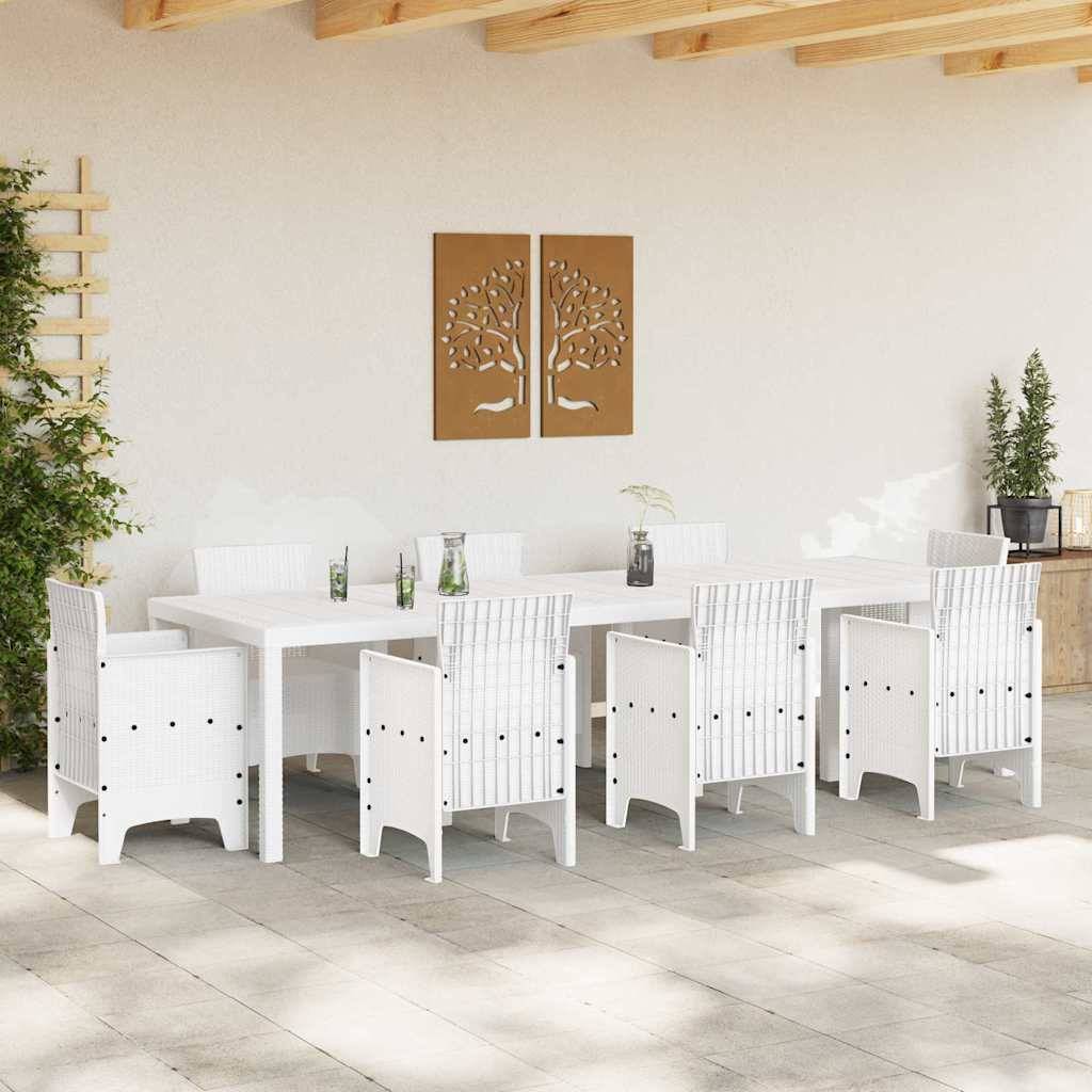 Table de jardin polyrotin Blanc 300 x 100 x 73 cm - PANGIVO - Image 3