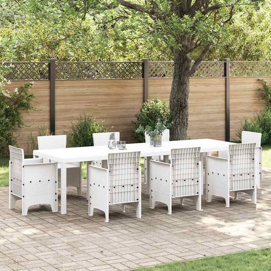Table de jardin polyrotin Blanc 300 x 100 x 73 cm - PANGIVO - Image 1