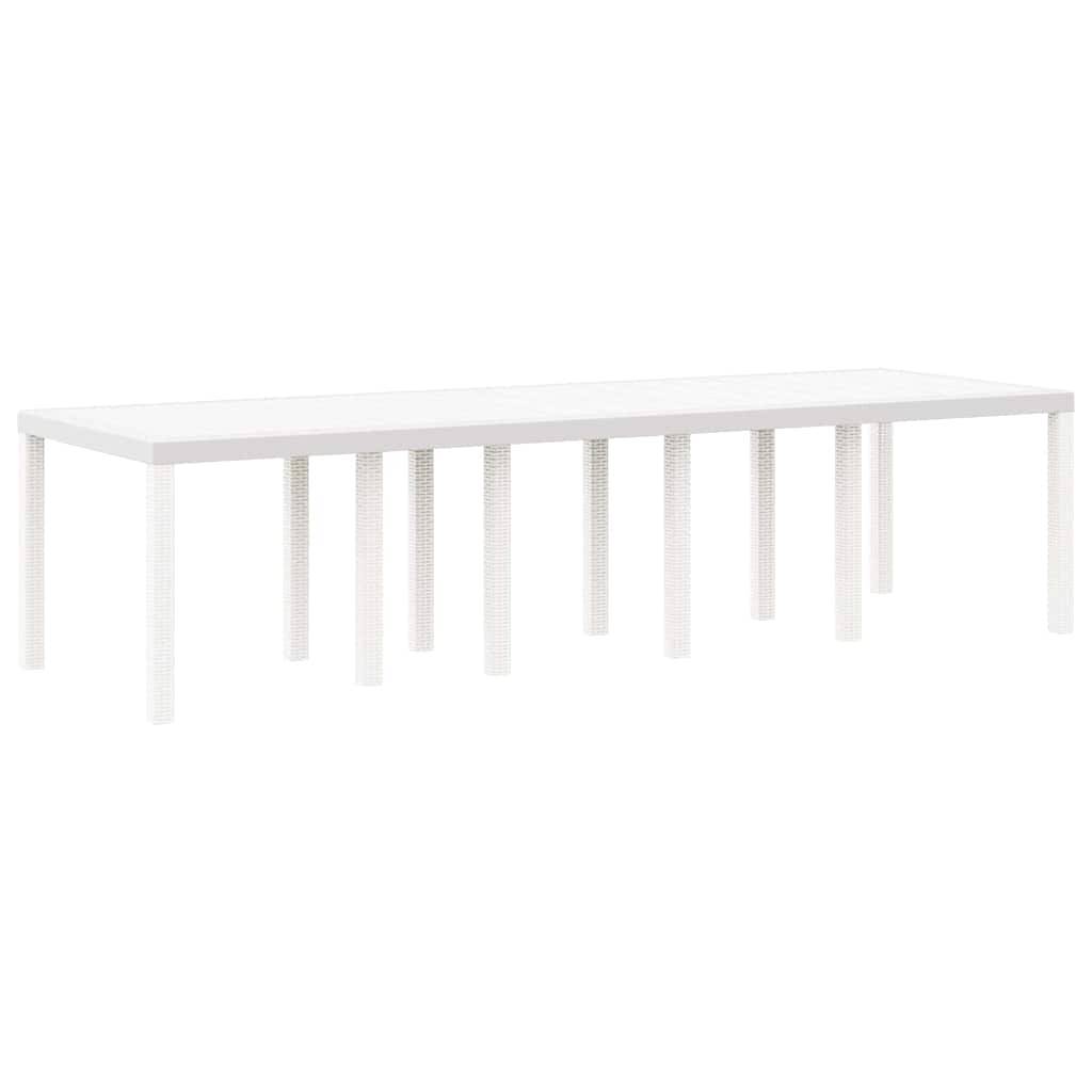 Table de jardin polyrotin Blanc 300 x 100 x 73 cm - PANGIVO - Image 2