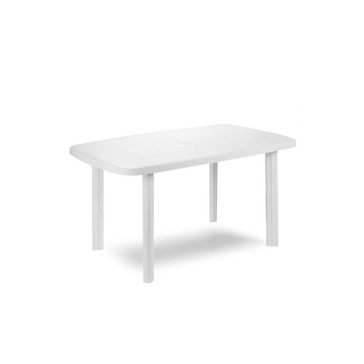 Table de jardin 137 x 85 x H72 cm Résine blanc Progarden Balcon Terrasse - Image 1