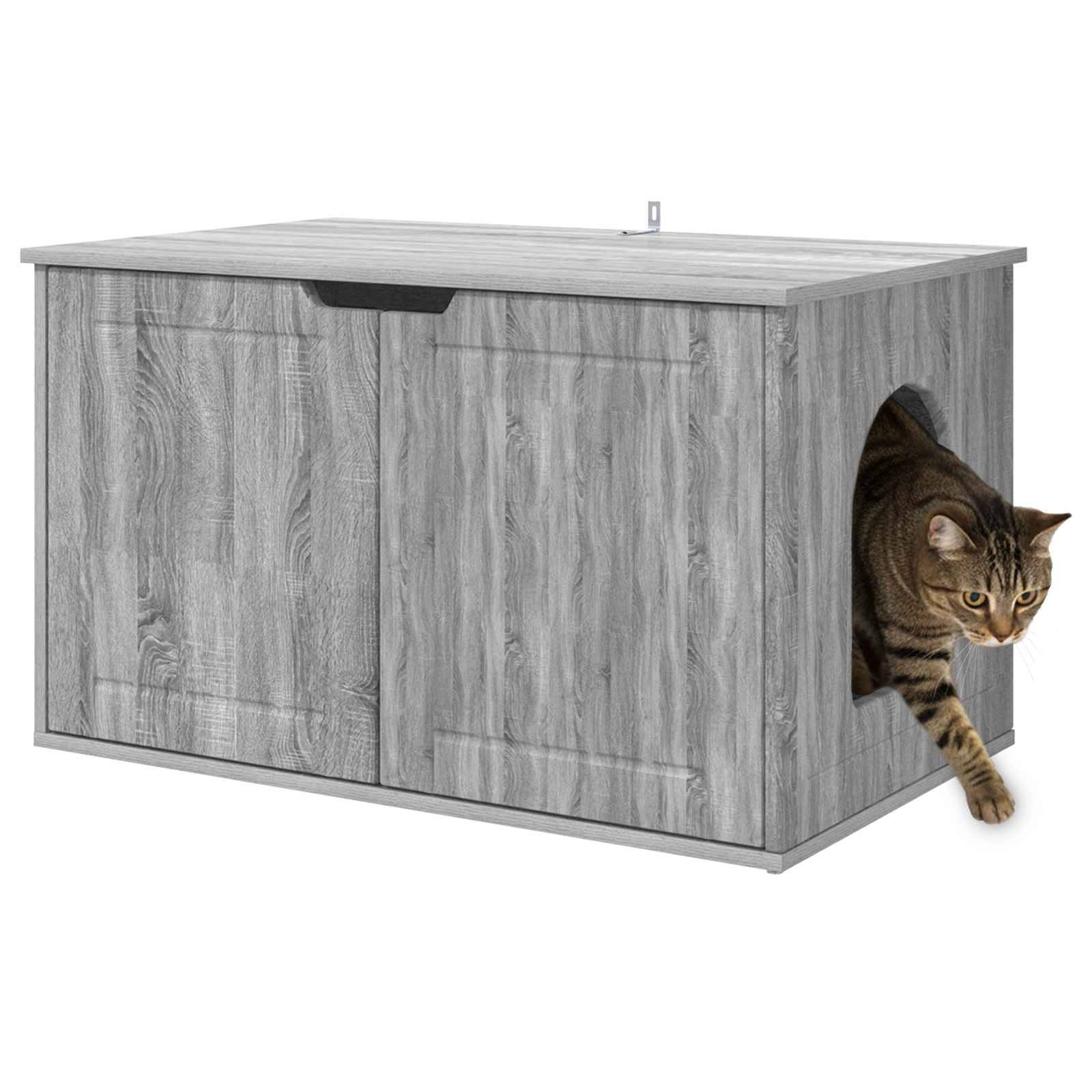 Chatiere bois gris  85 x 55 x 50,5 cm  - Prolenta premium p370.2 - Image 3