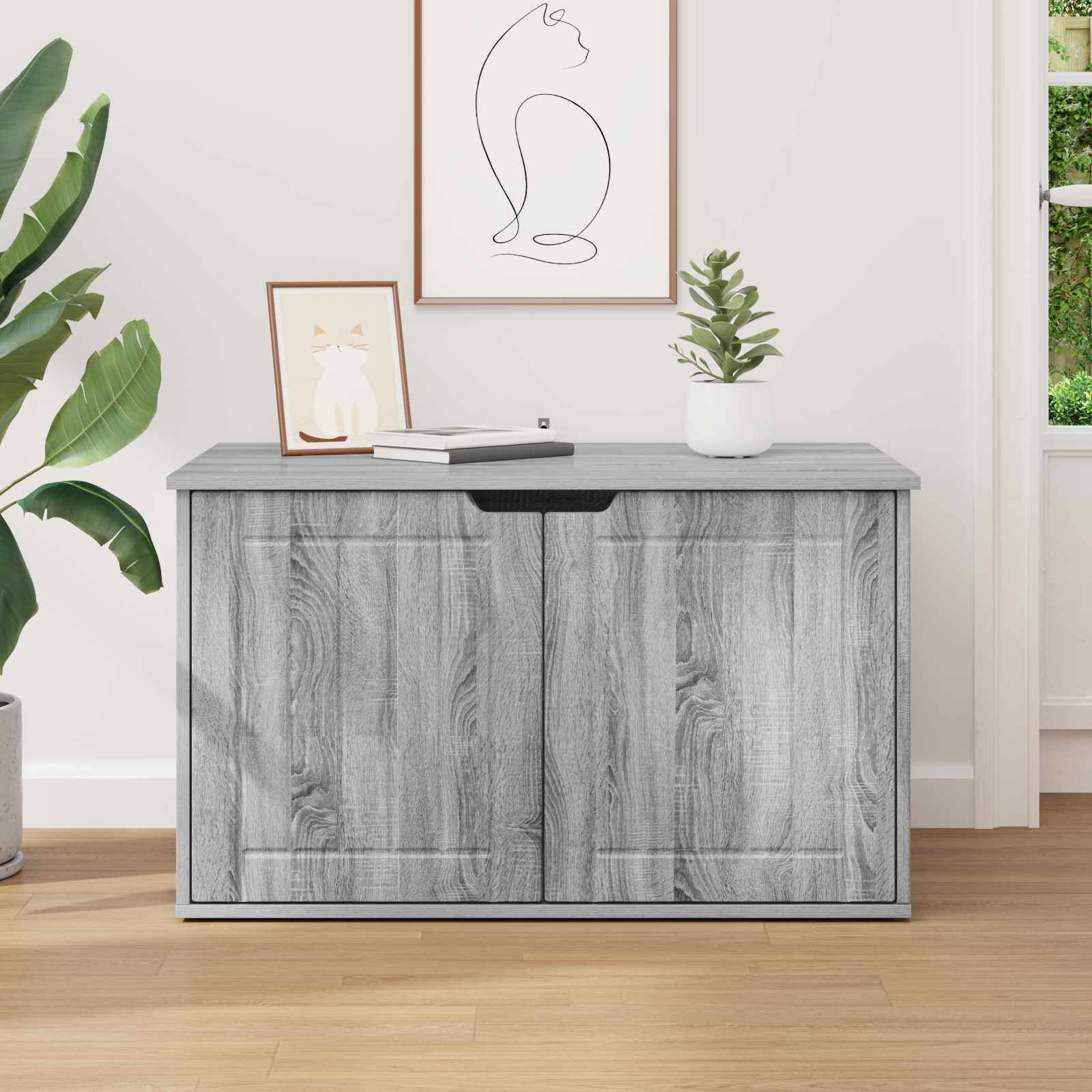 Chatiere bois gris  85 x 55 x 50,5 cm  - Prolenta premium p370.2 - Image 4