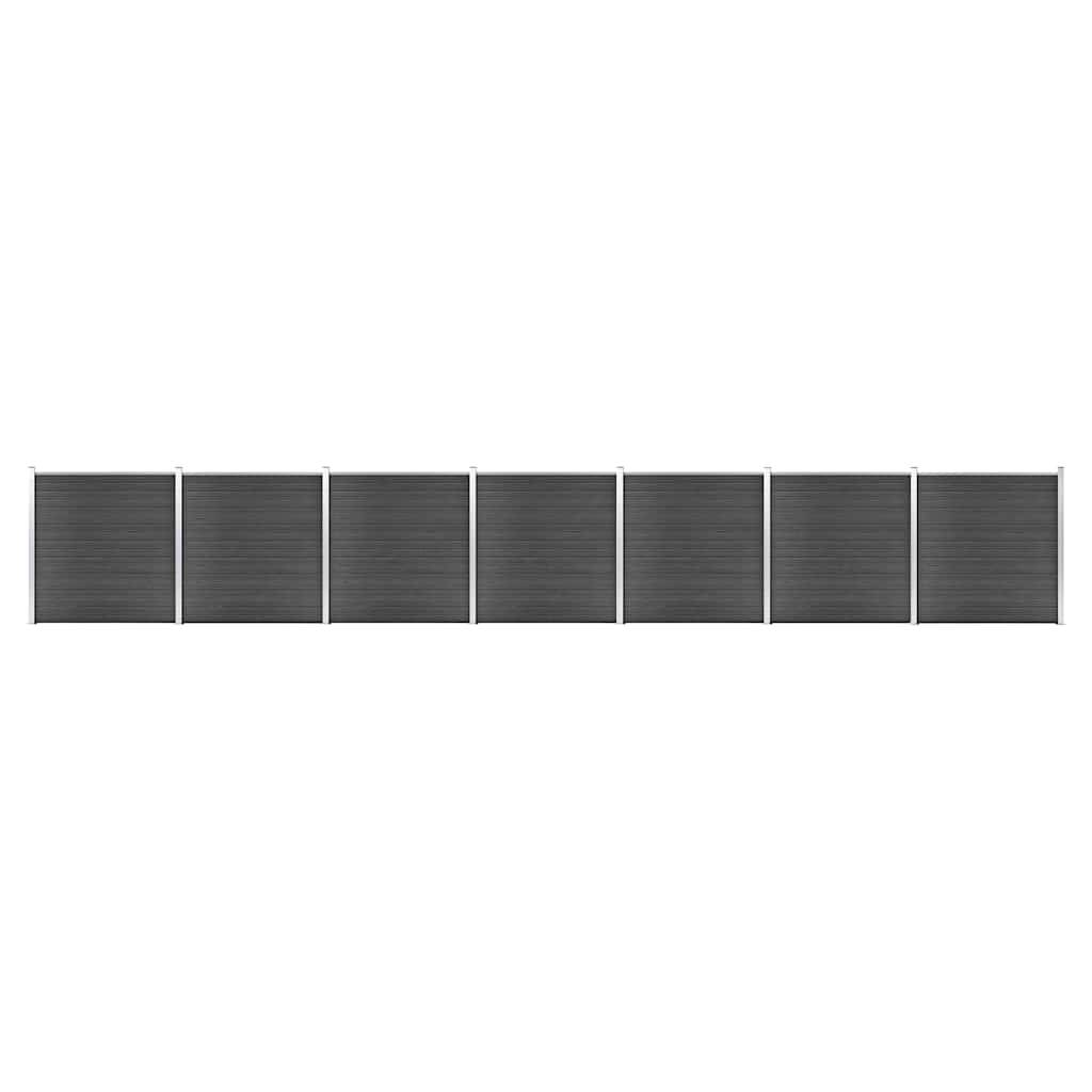 Panneau de clôture WPC noir 1218 x 186 cm - PANGIVO - Image 1