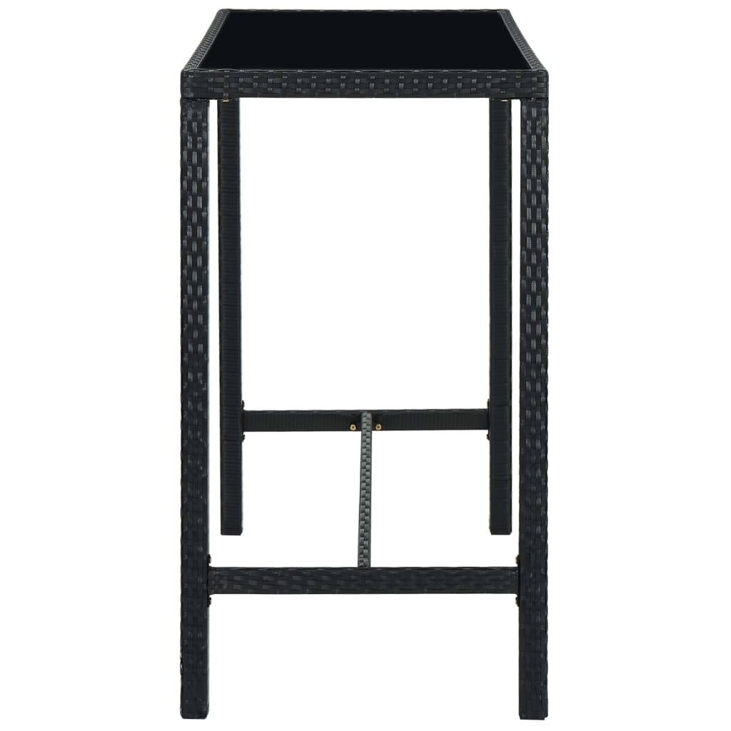 Helloshop26 - Ensemble de bar de jardin 7 pièces et coussins résine tressée noir - Imagen 3