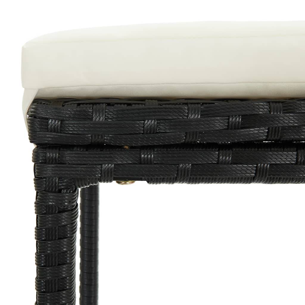 Helloshop26 - Ensemble de bar de jardin 7 pièces et coussins résine tressée noir - Imagen 7