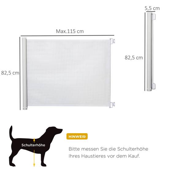 Sans Marque - Barrière pour escaliers 115 cm, séparation de sécurité, blanc - Image 5