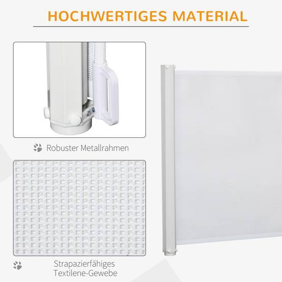 Sans Marque - Barrière pour escaliers 115 cm, séparation de sécurité, blanc - Image 8