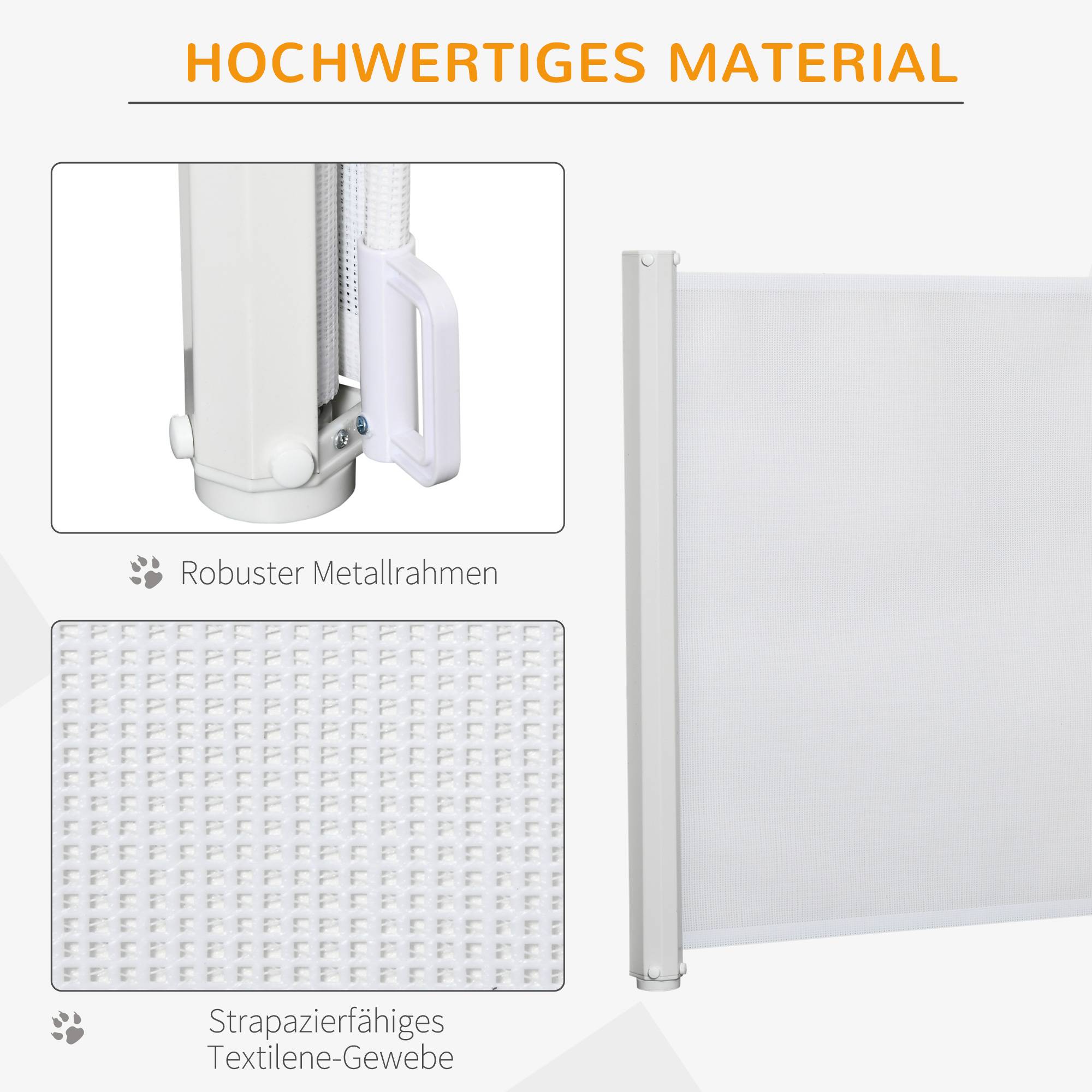 Sans Marque - Barrière pour escaliers 115 cm, séparation de sécurité, blanc - Image 8