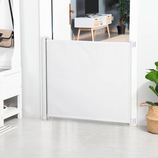 Sans Marque - Barrière pour escaliers 115 cm, séparation de sécurité, blanc - Image 4