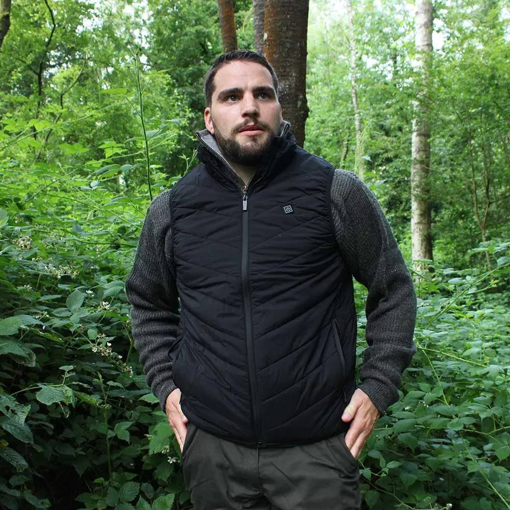 Gilet chauffant 3 niveaux polyester noir M à 2XL 75x46x4cm - Image 2