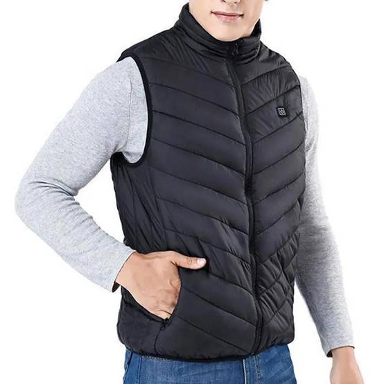 Gilet chauffant 3 niveaux polyester noir M à 2XL 75x46x4cm - Image 5