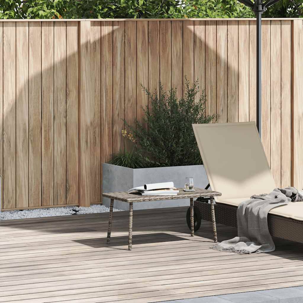 ComfortXL - Grande Table Basse de Jardin 80x40cm en Résine Tressée Grise, Idéale pour Apéritifs – ComfortXL Outdoor Living - Image 1