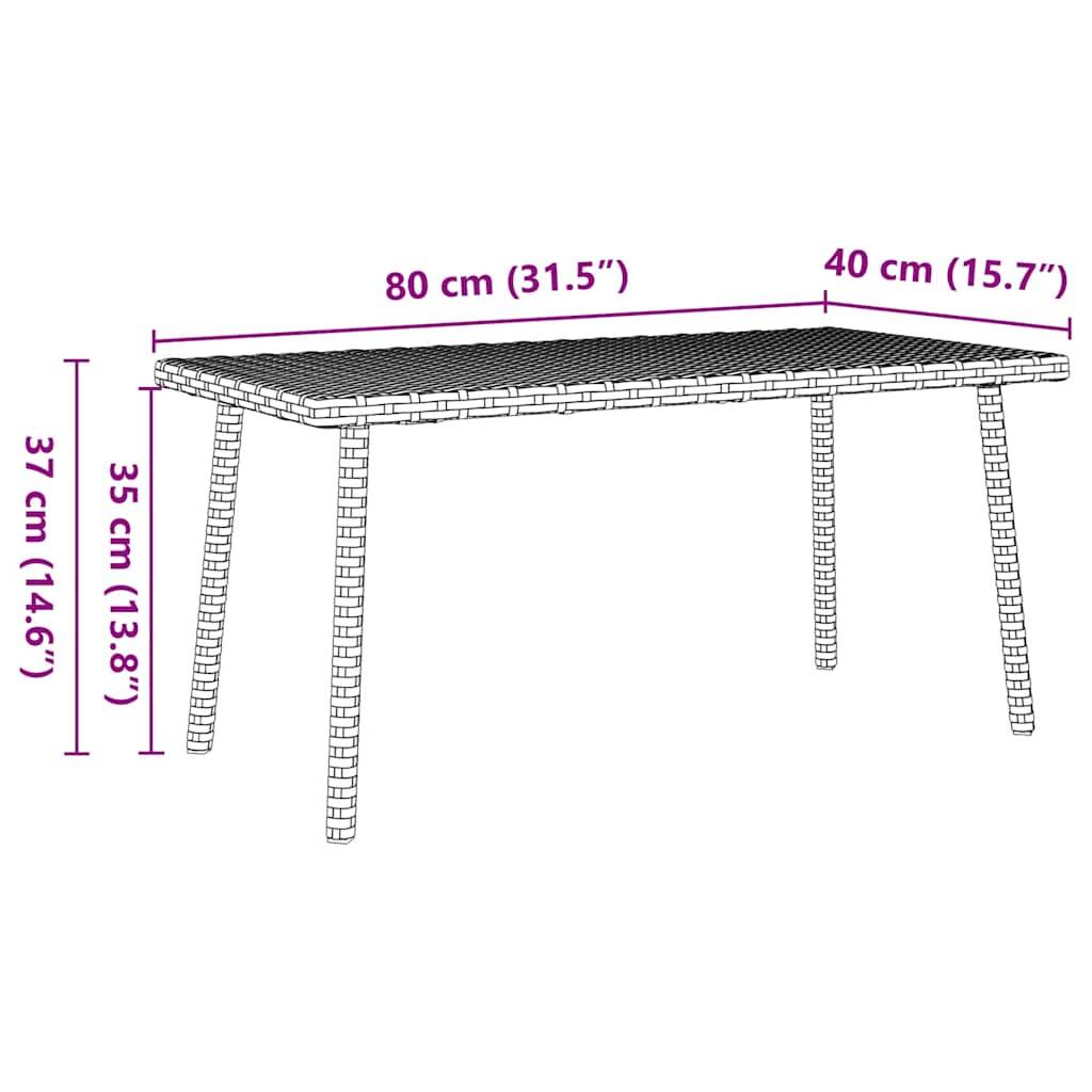 ComfortXL - Grande Table Basse de Jardin 80x40cm en Résine Tressée Grise, Idéale pour Apéritifs – ComfortXL Outdoor Living - Image 8
