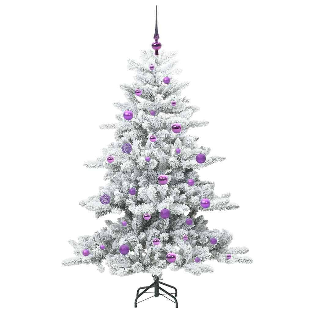ComfortXL - Sapin Artificiel 150 cm Blanc 519 Branches, Pack Déco Complet avec Lumières LED et Boules – ComfortXL Outdoor Living - Image 4