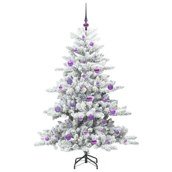 ComfortXL - Sapin Artificiel 150 cm Blanc 519 Branches, Pack Déco Complet avec Lumières LED et Boules – ComfortXL Outdoor Living - Image 3