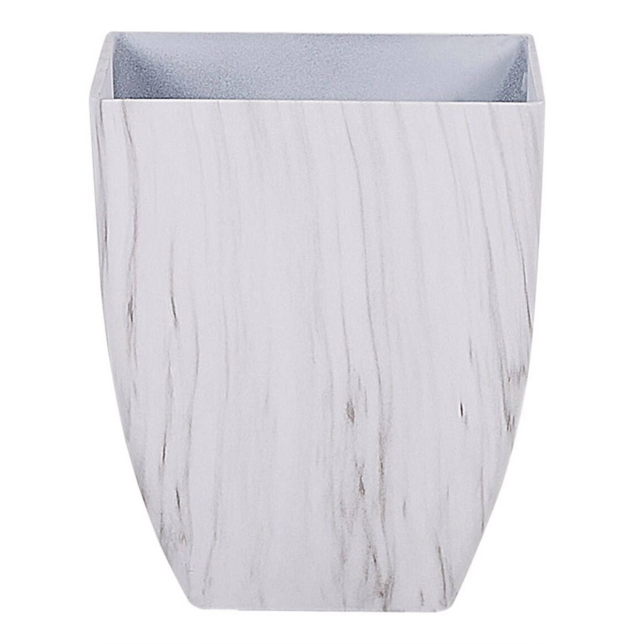 Beliani - Pot de Fleurs Cache-pot Carré 28 x 28 x 34 cm en Mélange de Pierre Effet Marbre Blanc Idéal pour Extérieur et Intérieur Glamour et Moderne Beliani - Imagen 3