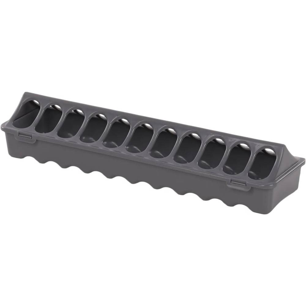 animallparadise - Mangeoire  plastique gris, 40 x 10 x 7 cm, pour poule poussin - Imagen 1