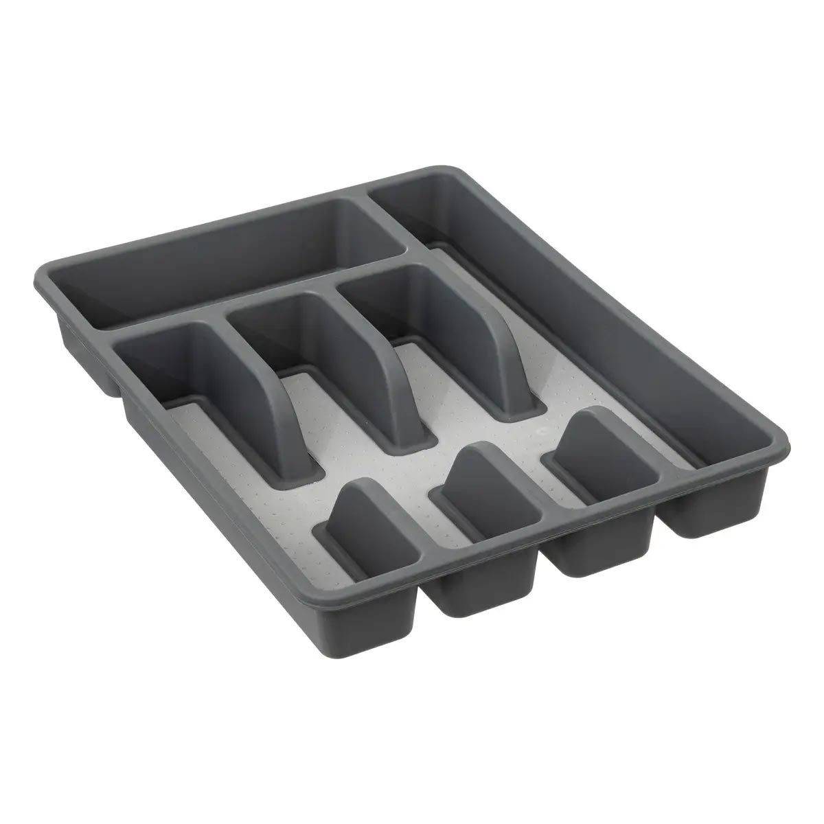Range-Couverts 5 Compartiments "Anti-dérapant" 36cm Gris