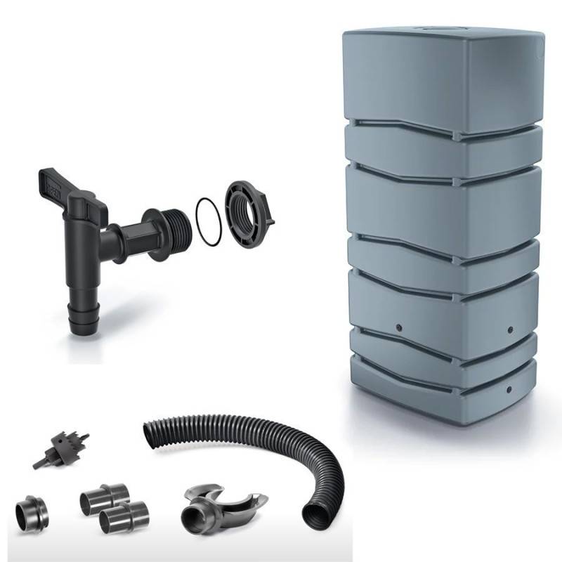 Lem Select - Pack Réservoir d'eau de pluie Aqua Tower 650L avec robinet et kit de raccordement - Imagen 1