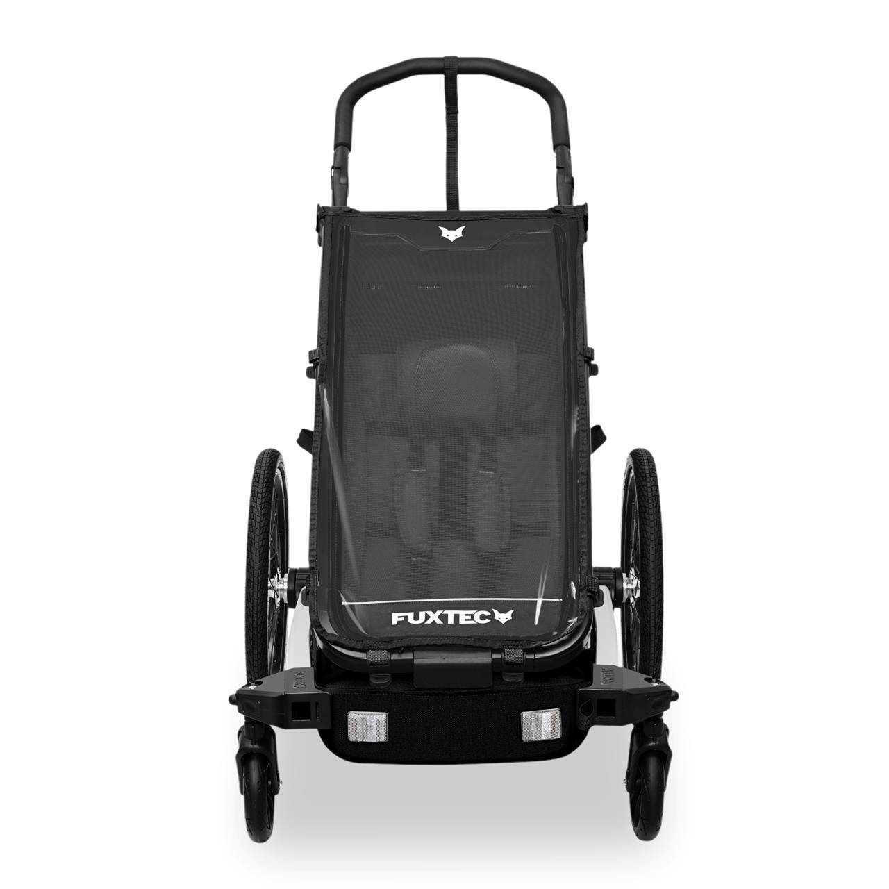 FUXTEC - Remorque vélo enfant FUXTEC FX-FA1S Sport Cruiser Mini - poussette 2-en-1 pliable - roues gonflables - noir - Image 5