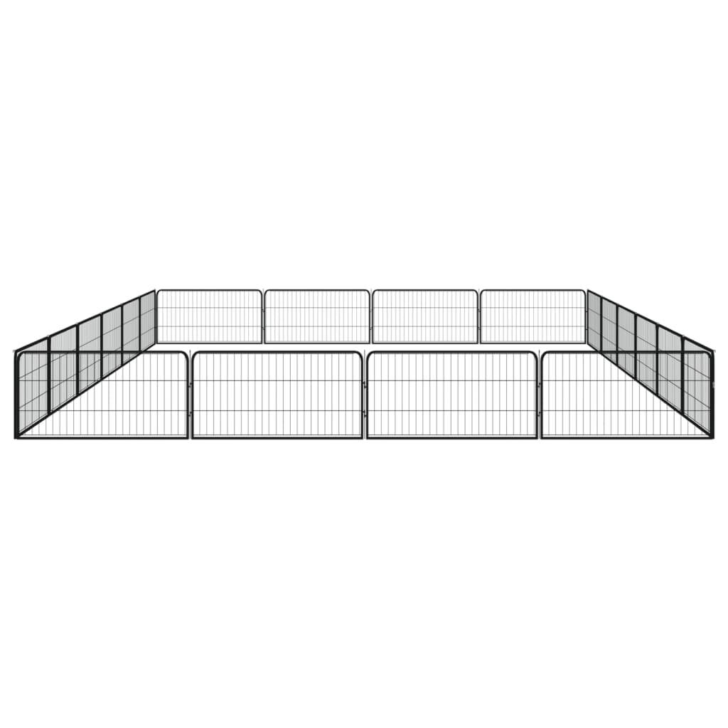 Vidaxl - Parc pour chien 20panneaux Noir 100x50cm Acier enduit de poudre vidaXL 3115970 - Imagen 5