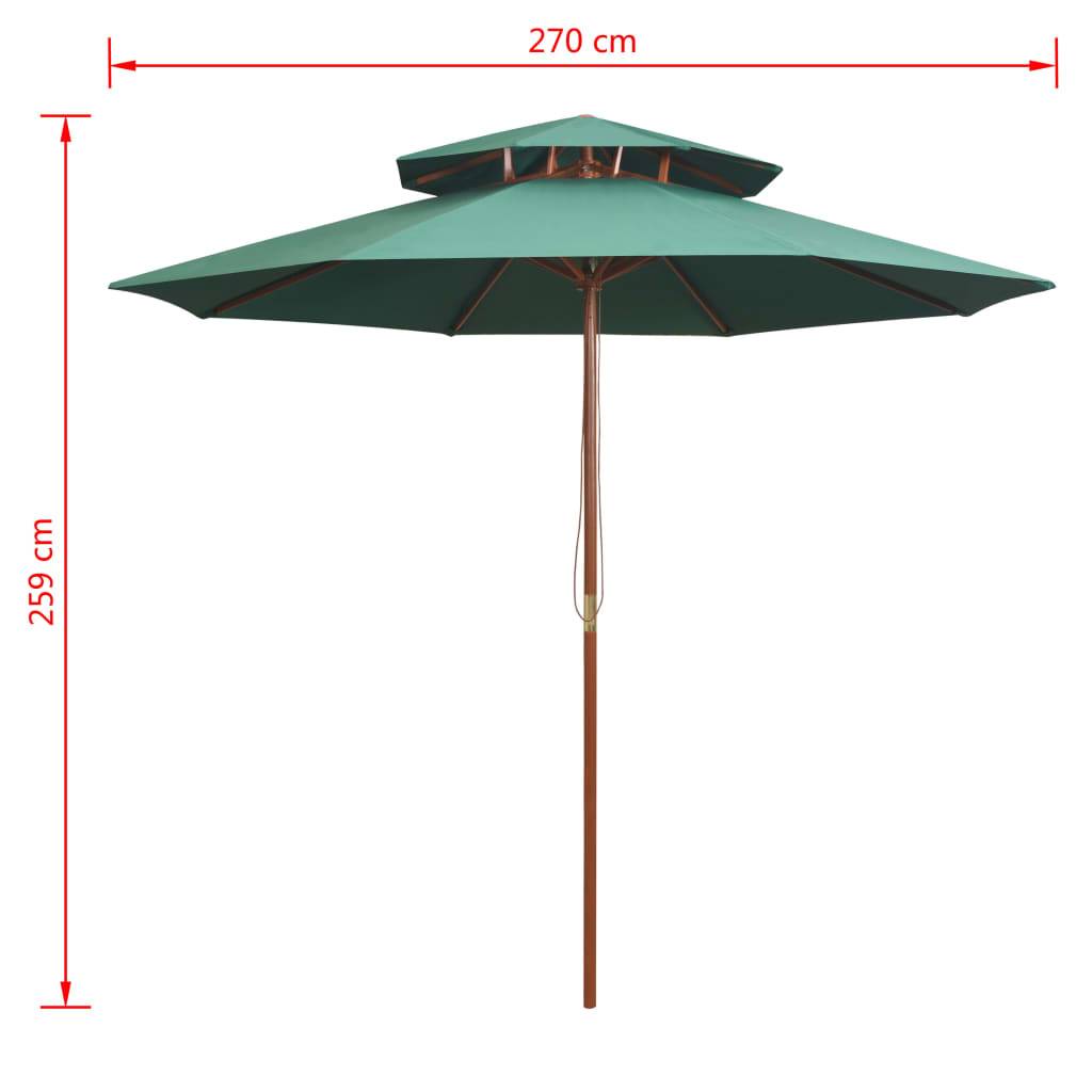 Parasol bois vert 270 x 270 x 259 cm - PANGIVO - Image 6