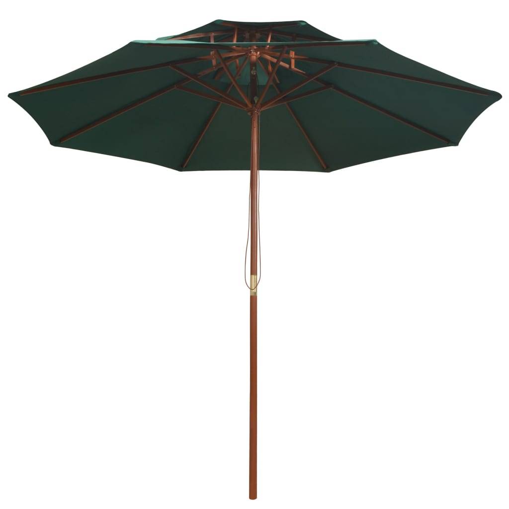 Parasol bois vert 270 x 270 x 259 cm - PANGIVO - Image 2