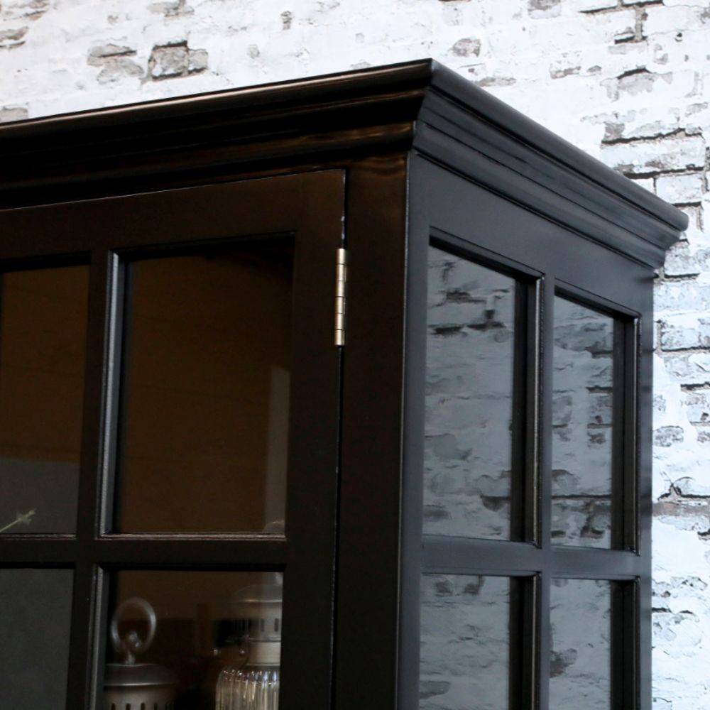 Chemin De Campagne - Meuble armoire vitrine en bois noir et verre 220 x 55 x 195 cm Chemin de campagne - Imagen 4