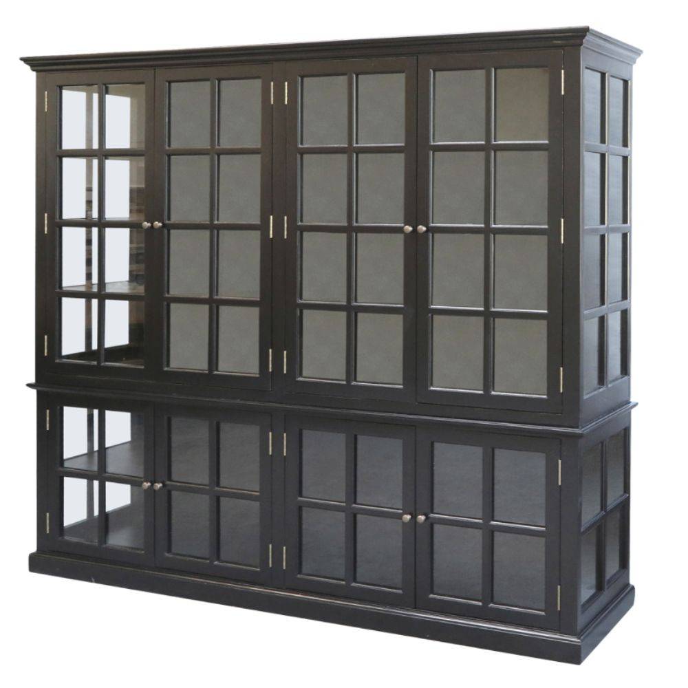 Chemin De Campagne - Meuble armoire vitrine en bois noir et verre 220 x 55 x 195 cm Chemin de campagne - Imagen 1